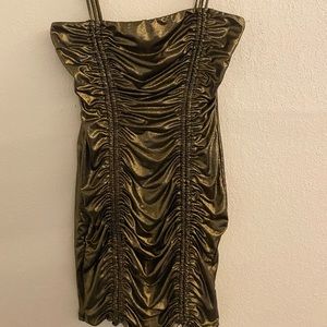 Metallic Ruched Dress
